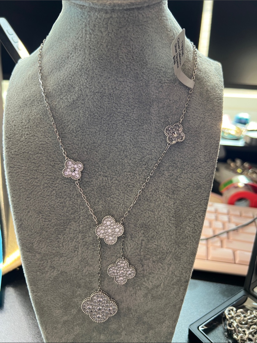 Brighton Silver-Tone Multi Clover Station Necklace
